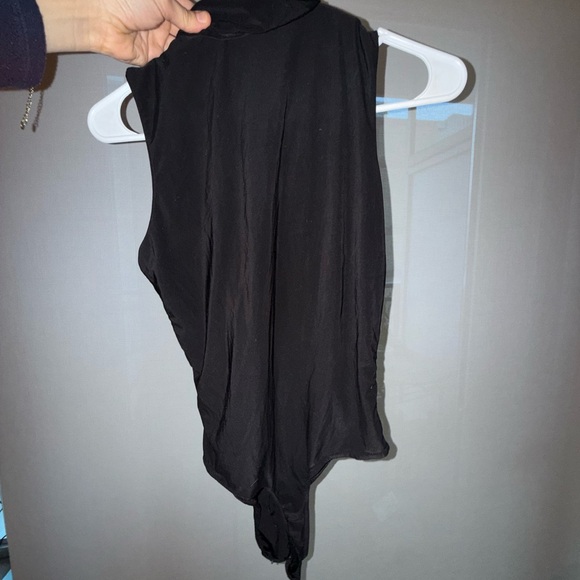 Missguided Black Seam Free High Neck Sleeveless Bodysuit Slinky Turtleneck - Picture 4 of 7
